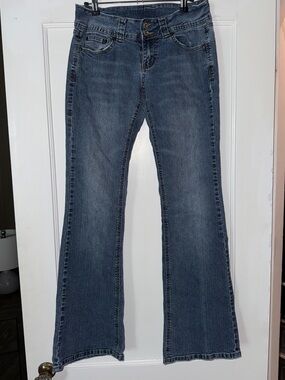 Angels Jeans SIZE 7 juniors Women's Blue Flare Jeans